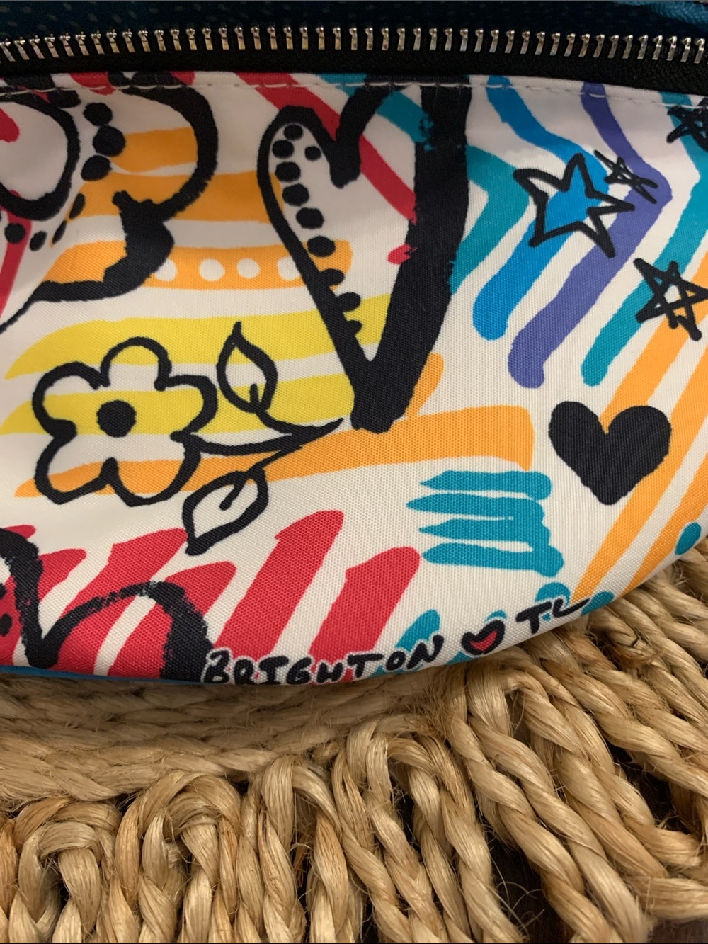 Brighton Love Colorful Graffiti Print Waist Belt Crossbody Bag- Multicolor - Picture 4 of 9
